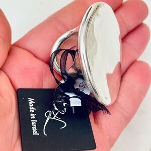 NWT Gorgeous 6 E&L .925 Made in Israel Sterling Silver Huge & Thick Round Ring